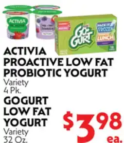 La Chiquita Food Market ACTIVIA PROACTIVE LOW FAT PROBIOTIC YOGURT, GOGURT LOW FAT YOGURT offer