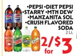 La Chiquita Food Market •PEPSI •Diet Pepsi •Starry •MTN DEW •Manzanita Sol •Crush Flavored Soda offer