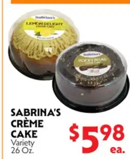 La Chiquita Food Market SABRINA'S CRÈME CAKE offer