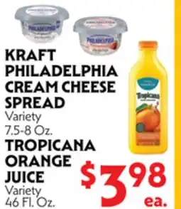 La Chiquita Food Market KRAFT PHILADELPHIA CREAM CHEESE SPREAD TROPICANA ORANGE JUICE offer