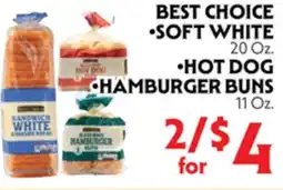La Chiquita Food Market BEST CHOICE SOFT WHITE HOT DOG HAMBURGER BUNS offer