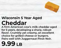 Sunset Foods Wisconsin 5 Year Aged Cheddar offer