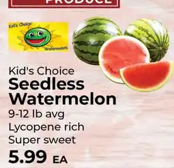 Sunset Foods Kid's Choice Seedless Watermelon offer