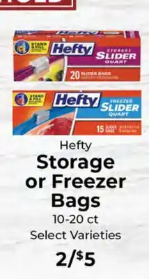 Sunset Foods Hefty Storage or Freezer Bags offer