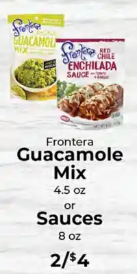 Sunset Foods Frontera Guacamole Mix 4.5 oz or Sauces 8 oz offer
