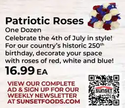 Sunset Foods Patriotic Roses offer