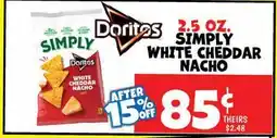Ollie's Doritos SIMPLY WHITE CHEDDAR NACHO offer