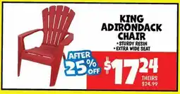 Ollie's KING ADIRONDACK CHAIR offer