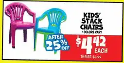 Ollie's KIDS' STACK CHAIRS offer