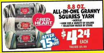 Ollie's 8.8 OZ. ALL-IN-ONE GRANNY SQUARES YARN offer
