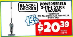 Ollie's BLACK+DECKER POWERSERIES 3-IN-1 STICK VACUUM offer