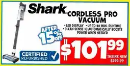 Ollie's Shark CORDLESS PRO VACUUM offer