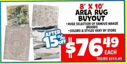 Ollie's 8' X 10' AREA RUG BUYOUT offer