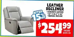 Ollie's LEATHER RECLINER offer