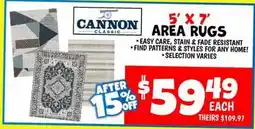 Ollie's CANNON 5' X 7' AREA RUGS offer