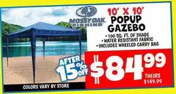 Ollie's 10' X 10' POPUP GAZEBO offer