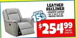 Ollie's LEATHER RECLINER offer