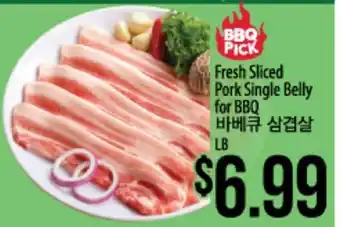 Hmart Fresh Sliced Pork Single Belly for BBQ offer
