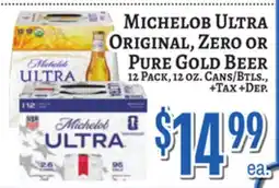 Trade Fair Supermarket MICHELOB ULTRA ORIGINAL, ZERO OR PURE GOLD BEER offer