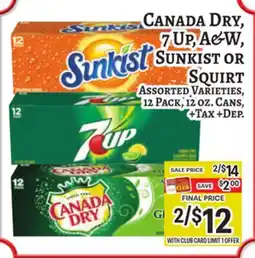 Trade Fair Supermarket CANADA DRY, 7UP, A&W, SUNKIST OR SQUIRT offer