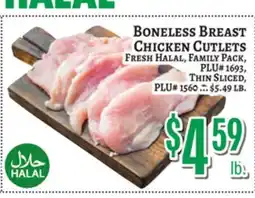 Trade Fair Supermarket BONELESS BREAST CHICKEN CUTLETS offer
