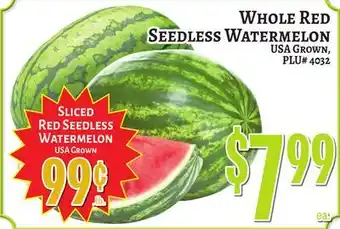 Trade Fair Supermarket WHOLE RED SEEDLESS WATERMELON offer