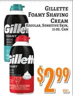 Trade Fair Supermarket Gillette Foamy Shaving Cream offer