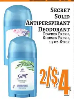Trade Fair Supermarket SECRET SOLID ANTIPERSPIRANT DEODORANT offer
