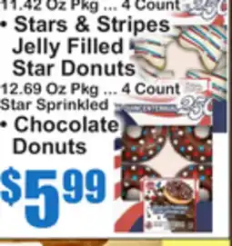 SuperFresh • Stars & Stripes Jelly Filled Star Donuts • Star Sprinkled Chocolate Donuts offer