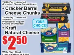 SuperFresh • Cracker Barrel Cheese Chunks • Kraft Natural Cheese offer