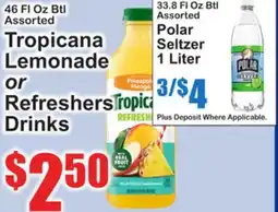SuperFresh Tropicana Lemonade or Refreshers Drinks offer