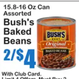 SuperFresh 15.8-16 Oz Can Assorted Bush's Baked Beans offer