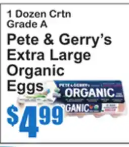 SuperFresh Pete & Gerry's Extra Large Organic Eggs offer