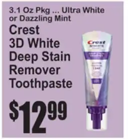SuperFresh Crest 3D White Deep Stain Remover Toothpaste offer