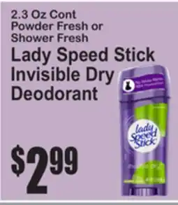 SuperFresh Lady Speed Stick Invisible Dry Deodorant offer