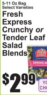 SuperFresh Fresh Express Crunchy or Tender Leaf Salad Blends offer