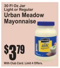 SuperFresh 30 Fl Oz Jar Light or Regular Urban Meadow Mayonnaise offer