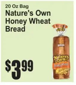 SuperFresh 20 Oz Bag Nature's Own Honey Wheat Bread offer