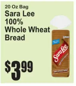 SuperFresh 20 Oz Bag Sara Lee 100% Whole Wheat Bread offer
