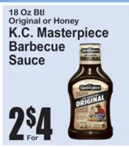 SuperFresh 18 Oz Btl Original or Honey K.C. Masterpiece Barbecue Sauce offer