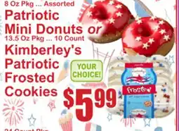 SuperFresh Patriotic Mini Donuts or Kimberley's Patriotic Frosted Cookies offer