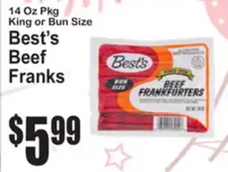 SuperFresh Best's Beef Franks offer