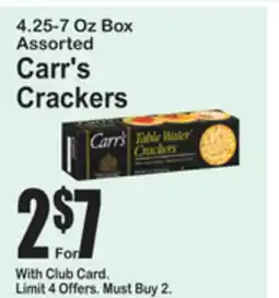 SuperFresh Carr's Crackers offer