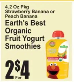 SuperFresh Earth's Best Organic Fruit Yogurt Smoothies offer