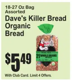SuperFresh Dave's Killer Bread Organic Bread offer