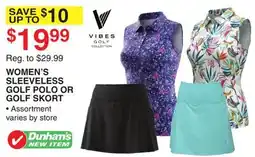 Dunham's Sports WOMEN'S SLEEVELESS GOLF POLO OR GOLF SKORT offer
