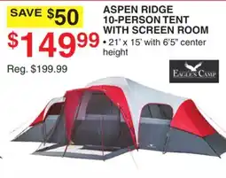 Dunham's Sports EAGLES CAMP ASPEN RIDGE 10-PERSON TENT WITH SCREEN ROOM offer