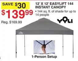 Dunham's Sports YOLI 12' X 12' EASYLIFT 144 INSTANT CANOPY offer