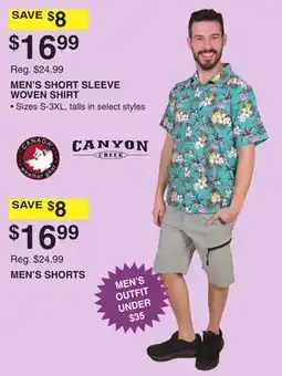 Dunham's Sports CANYON CREEK MEN'S SHORT SLEEVE WOVEN SHIRT offer