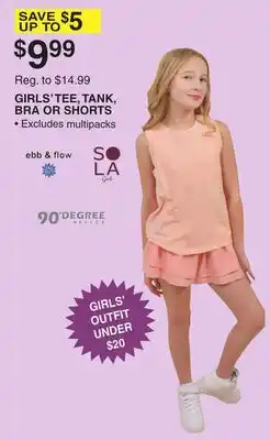 Dunham's Sports GIRLS' TEE, TANK, BRA OR SHORTS offer